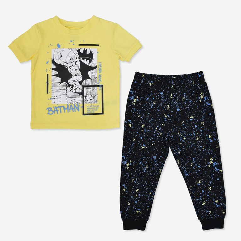 Batman 2 Piece PJ Set Yellow 2/3