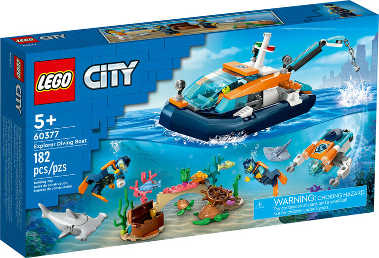 LEGO City Le bateau d'exploration sous-marine 60377 Ensemble de jeu de construction (182 pièces)