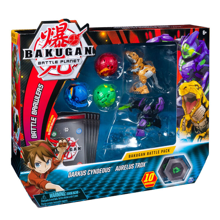 Bakugan, Battle Pack 5-Pack, Darkus Cyndeous and Aurelus Trox