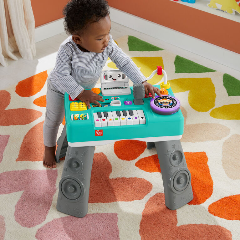 Fisher-Price Laugh and Learn Mix and Learn DJ Table Musical Learning Toy for Baby and Toddler, Multi-Language Version