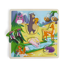 Imaginarium Discovery - Casse-t&ecirc;te en gros morceaux en bois - For&ecirc;t