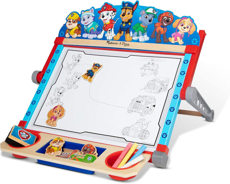 Melissa and Doug - Paw Patrol Wooden Double-Sided Tabletop Art Centre Easel