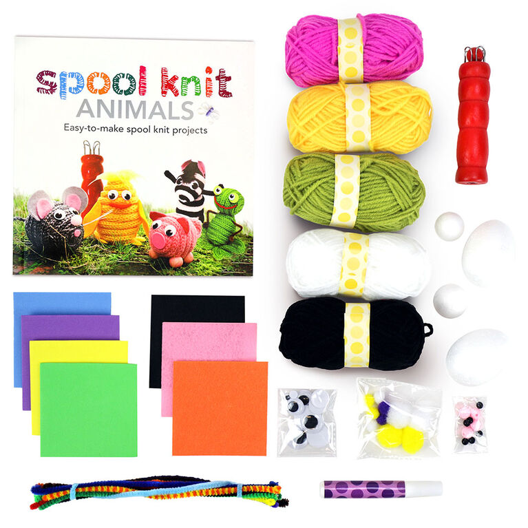 SpiceBox Children's Activity Kits Make and Play Spool Knit Animals