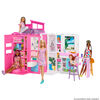 Barbie Maison portative et poupée, 4 pièces, 11 accessoires