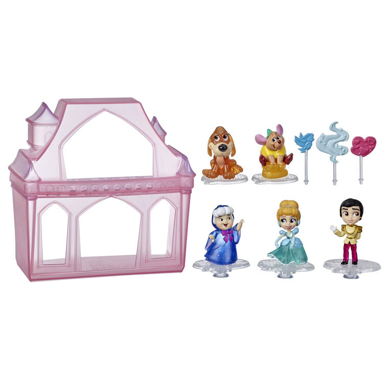 Disney Princess Comics Surprise Adventures Cinderella with 5 Dolls, Accessories, and Display Case, Fun Unboxing Toy