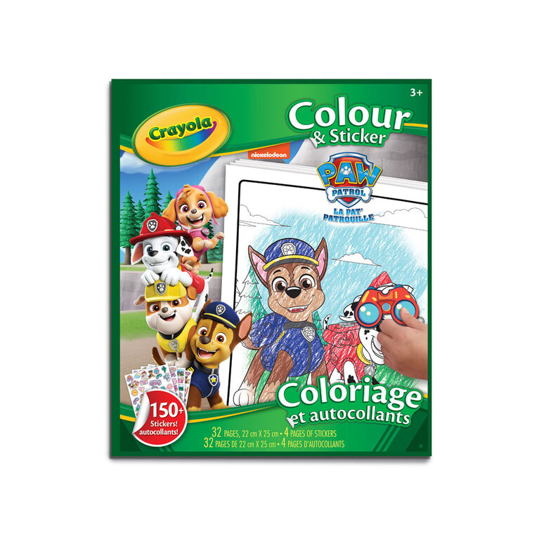 Livre à colorier et autocollants Crayola, La Pat'Patrouille