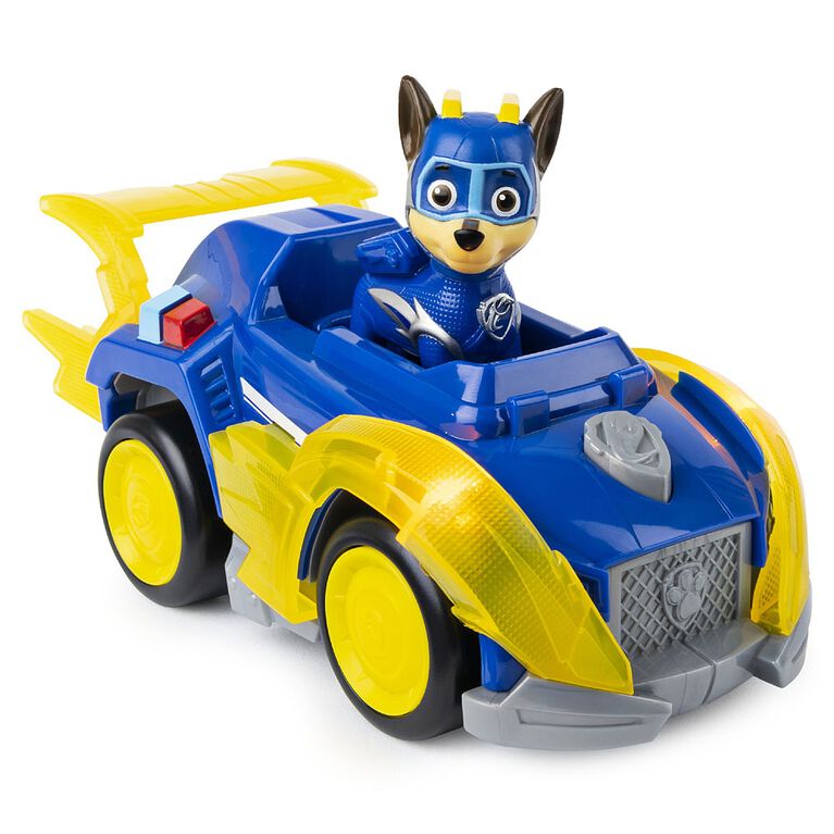 PAW Patrol, Mighty Pups Super PAWs Chase's Deluxe Vehicle with Lights and Sounds