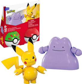 MEGA Pokémon Figurines articulées Salamèche et Évoli, 42 pièces
