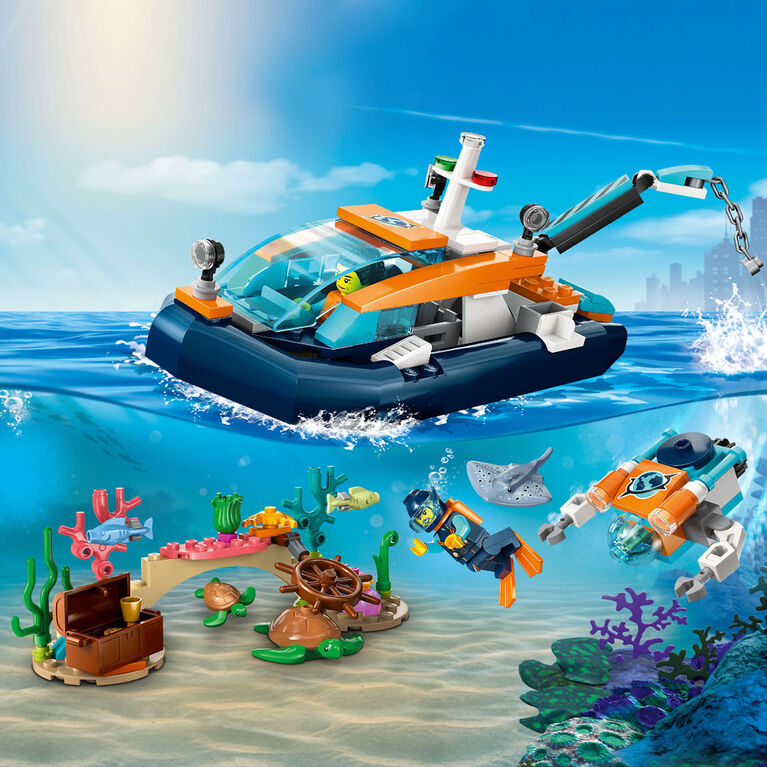 LEGO City Explorer Diving Boat 60377 Building Toy Set (182 Pieces ...