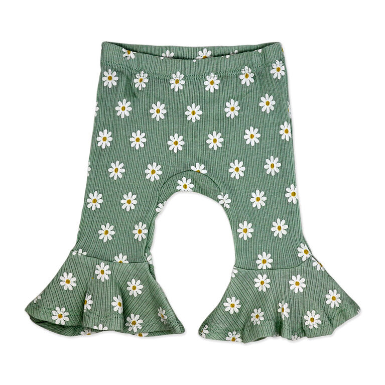Baby Mode 3 Piece Pant Set: Yellow/Blue Sunflower 18M
