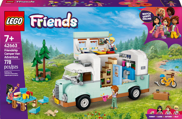 LEGO Friends Friendship Camper Van Adventure Toy Building Set - Pretend Play Set with 3 Minidolls - 42663