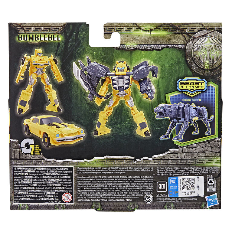 Transformers: Rise of the Beasts Movie, Beast Alliance, Beast Combiners 2-Pack Bumblebee Toys, 5-inch