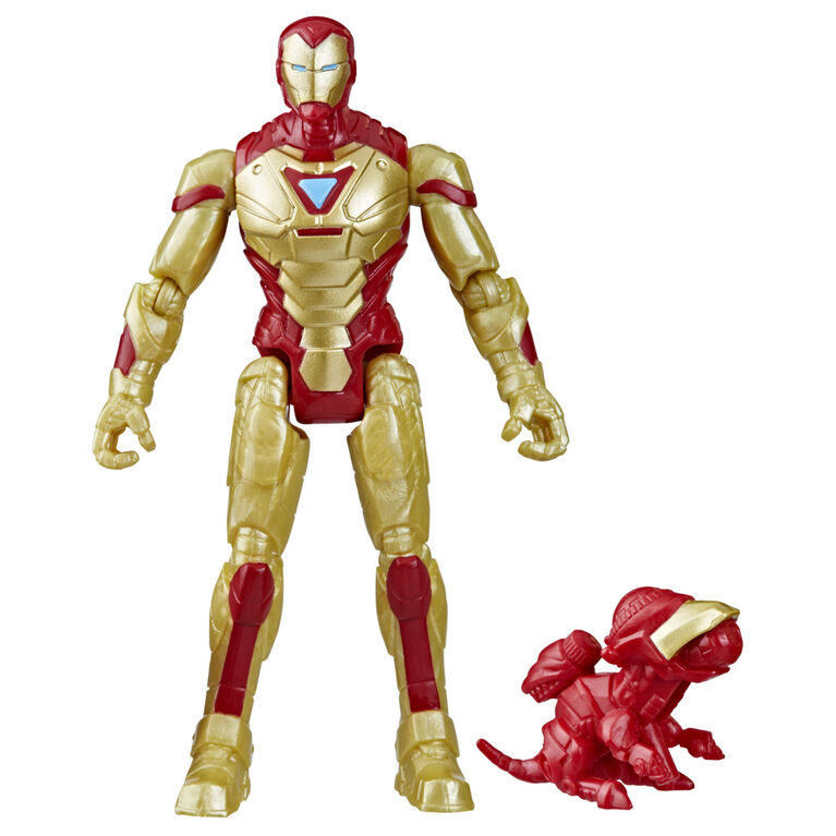 Marvel Mech Strike Mechasaurs Iron Man Action Figure, with Weapon Accessory (4 Inch)