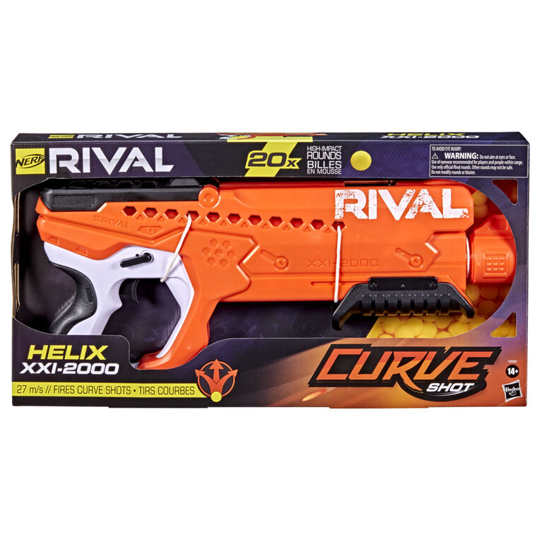 Nerf Rival Curve Shot, blaster Helix XXI-2000, tirs droits ou incurvés (gauche, droite, vers le bas) - Notre exclusivité