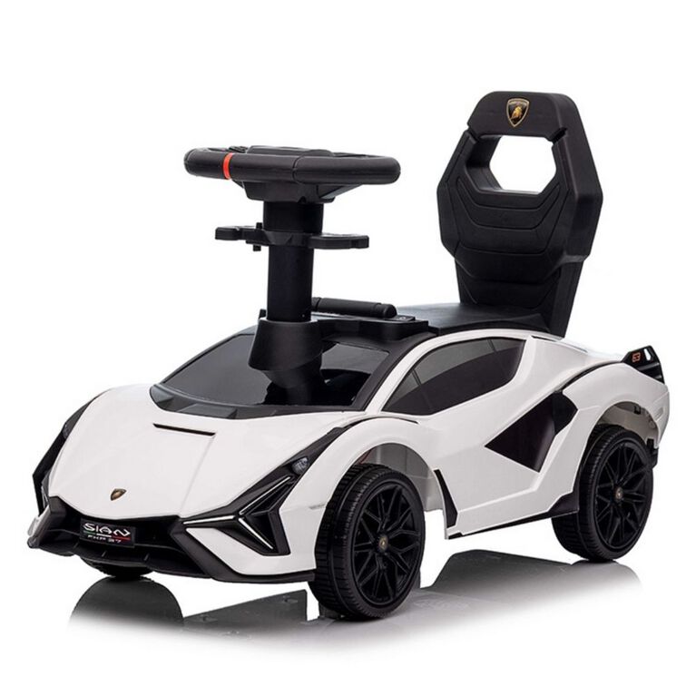 KidsVip Lamborghini Sian Pushcar / Stroller- White - English Edition