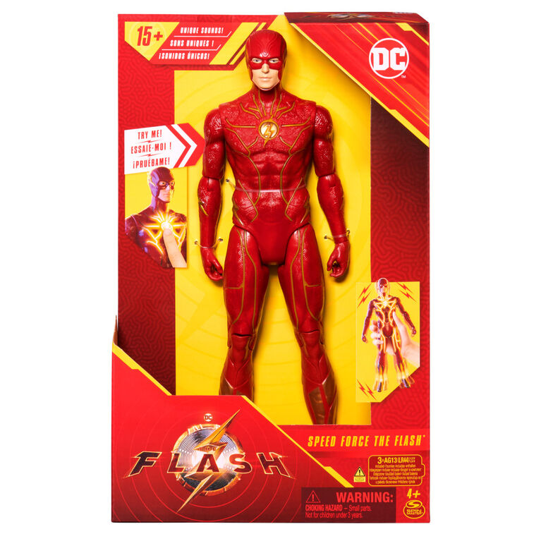 DC Comics, Speed Force The Flash Action Figure, 12-inch, Lights and 15+ Sounds, The Flash Movie Collectible