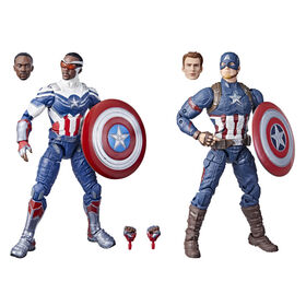 Marvel Legends Series Captain America 2-Pack Steve Rogers and Sam Wilson MCU Figures
