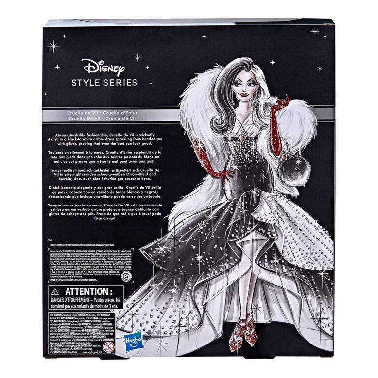 Disney Villains Style Series Cruella De Vil, Contemporary Style Fashion Doll with Accessories