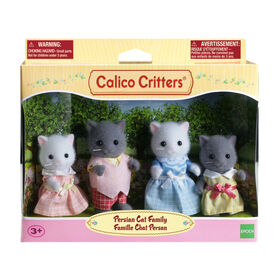 Calico Critters Famille de chats persans, lot de 4 figurines de poupée à collectionner