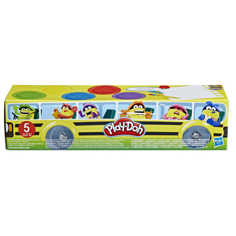 Play-Doh Retour à l'école, pack de 5 pots de pâte à modeler atoxique de 112 g