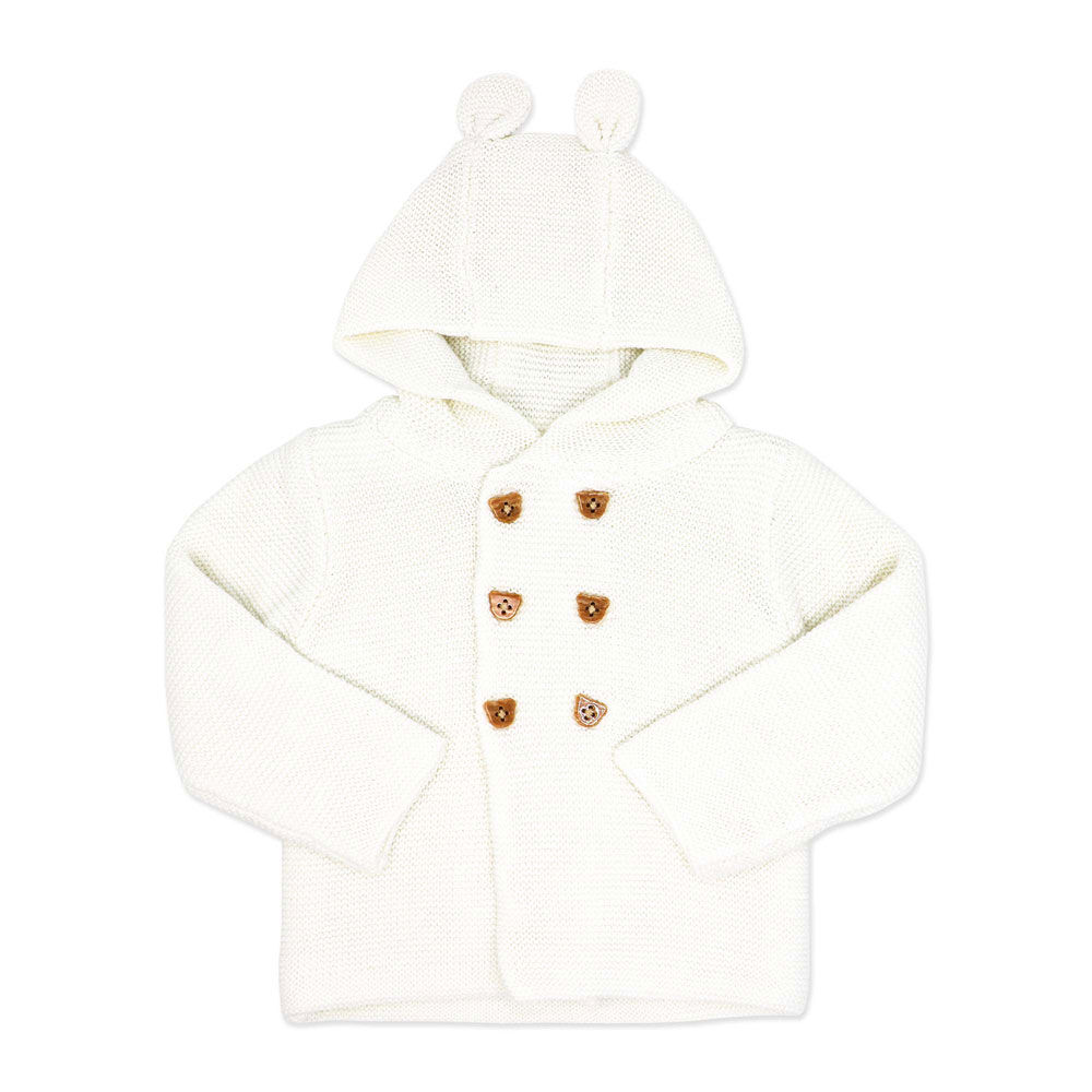 Baby Mode 2 Piece Hooded Knit Set:Cream
