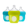 Boon Nursh Silicone Pouch Bottle 4 oz 3-Pack - Blue and Green