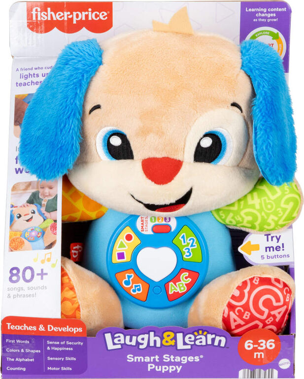 Fisher-Price Laugh & Learn Smart Stages Puppy Plush Baby Musical Learning Toy, Multilanguage Version