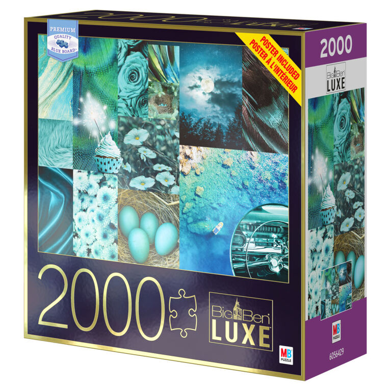 Big Ben Luxe 2000-Piece Adult Jigsaw Puzzle, Teals