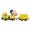 Mighty Express, Petit train Push and Go Brock le bâtisseur avec wagon de cargaison, jouets pour enfants à partir de 3 ans