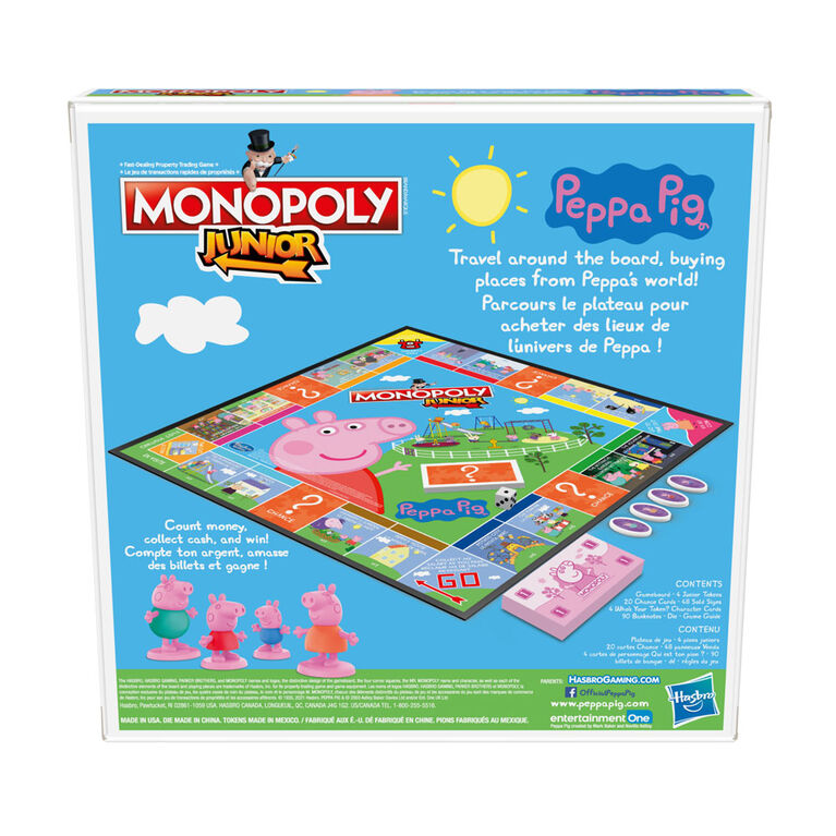 Monopoly Junior: Peppa Pig Edition Board Game for 2-4 Players, Indoor Game