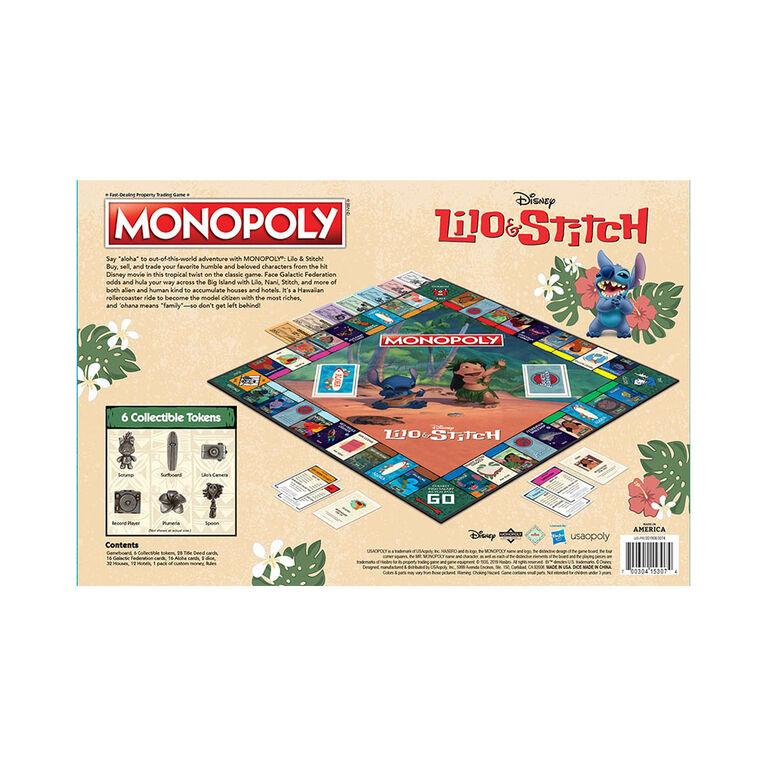 USAopoly MONOPOLY: Disney Lilo & Stitch - English Edition