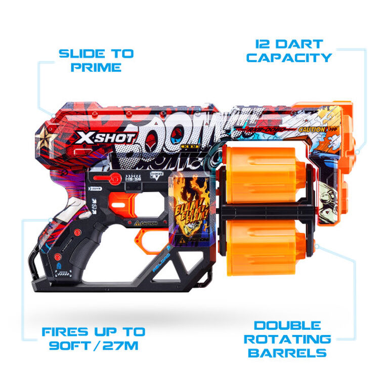 X-Shot Skins Dread Dart Blaster - Boom (12 fléchettes) par ZURU