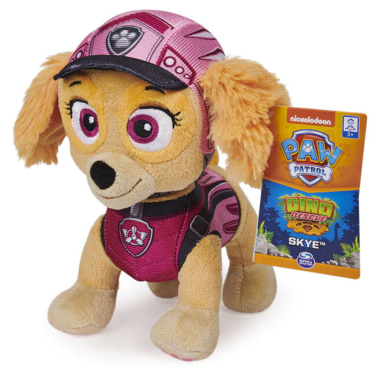 PAW Patrol, Dino Rescue Skye, Stuffed Animal Plush Toy, 8 inch