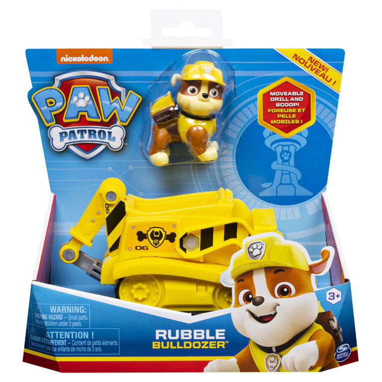 PAW Patrol, Rubble's Bulldozer Vehicle with Collectible Figure