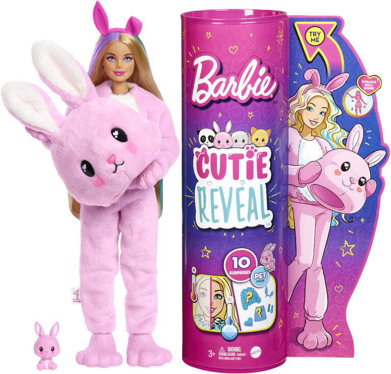 Barbie Cutie Reveal Doll with Bunny Plush Costume and 10 Surprises