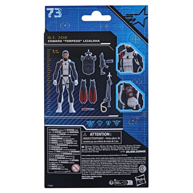 G.I. Joe Classified Series, figurine de collection 73 Edward "Torpedo" Leialoha, échelle de 15 cm, pour filles et garçons