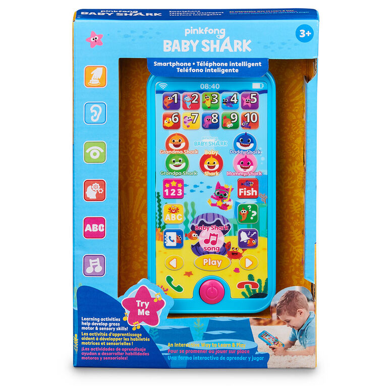 Pinkfong Baby Shark - Téléphone intelligent - Jouet préscolaire éducatif - par WowWee - Édition anglais