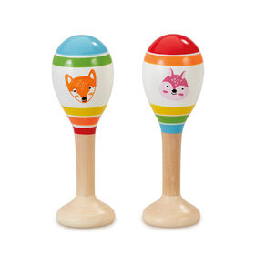 Woodlets Wooden Maraca - Notre exclusivit&eacute; - 1 par commande, la couleur peut varier (Chacun vendu s&eacute;par&eacute;ment, s&eacute;lectionn&eacute; au hasard)