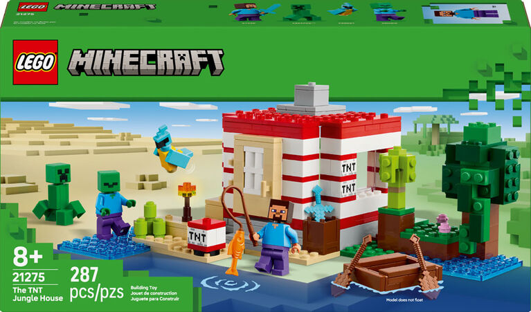 LEGO Minecraft The TNT Jungle House Toy for Boys and Girls Ages 8+ - Building Set for Kids - 21275