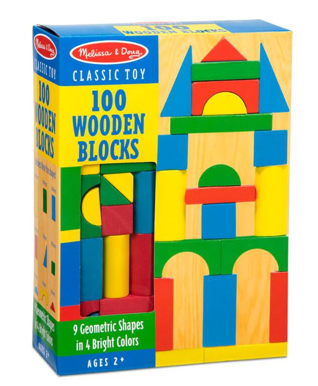 Ensemble de blocs de bois de 100 pièces