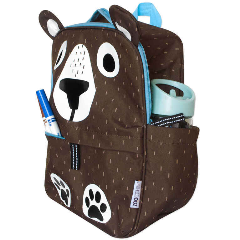 ZOOCCHINI - Toddler, Kids Everyday Square Backpack - Garderie, crèche, jardin d'enfants, cartable - Bosley l'ours