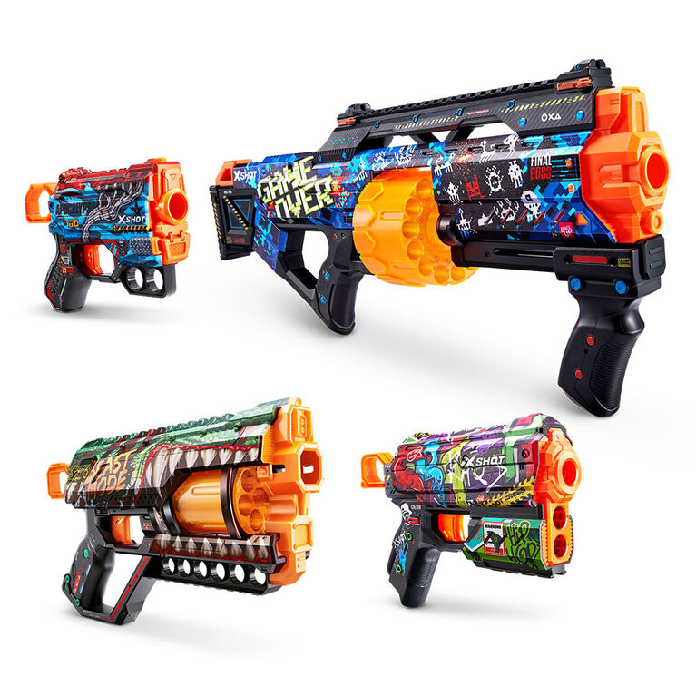 X-Shot Skins 4 Blaster Combo Pack (48 Darts) by ZURU