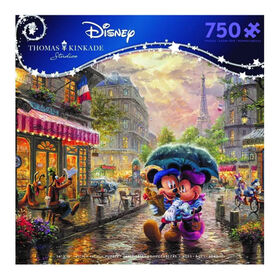 Ceaco Thomas Kinkade Disney 750-Piece Puzzle Mickey and Minnie in Paris - English Edition