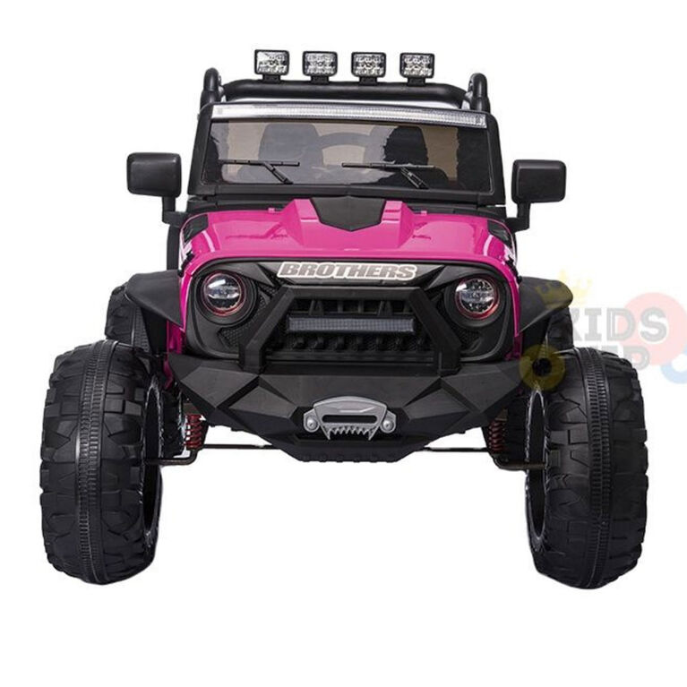 KidsVip 24V EVA Big Wheels Edition Kids Ride On Truck W/ RC- Pink - English Edition