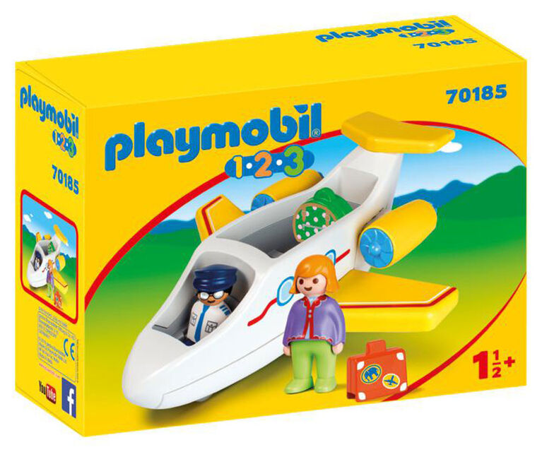 Playmobil 1.2.3. Avion avec pilote et vacancière 70185
