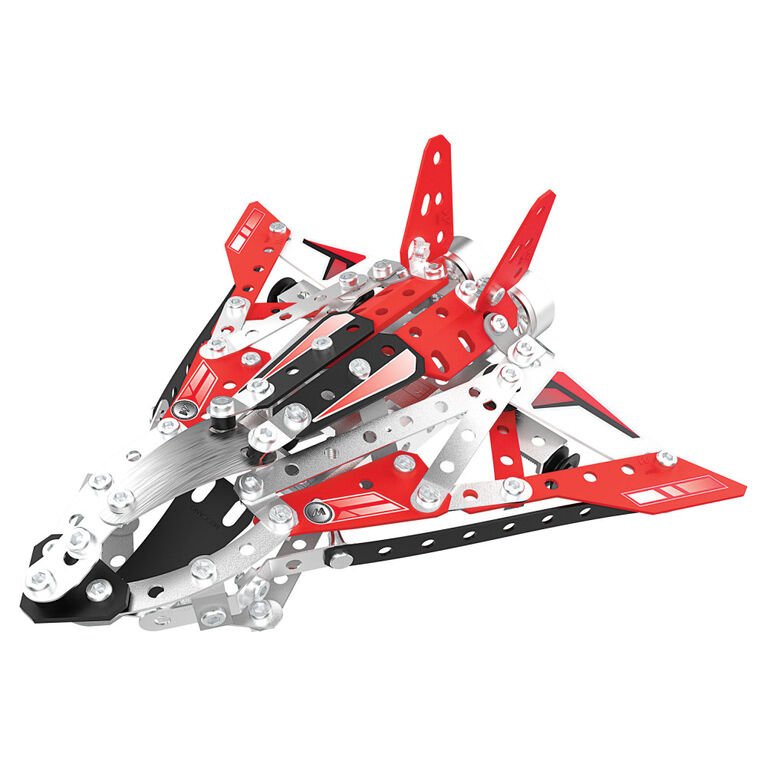 Meccano, 10-in-1 Racing Vehicles STEM Model Building Kit with 225 Parts and Real Tools