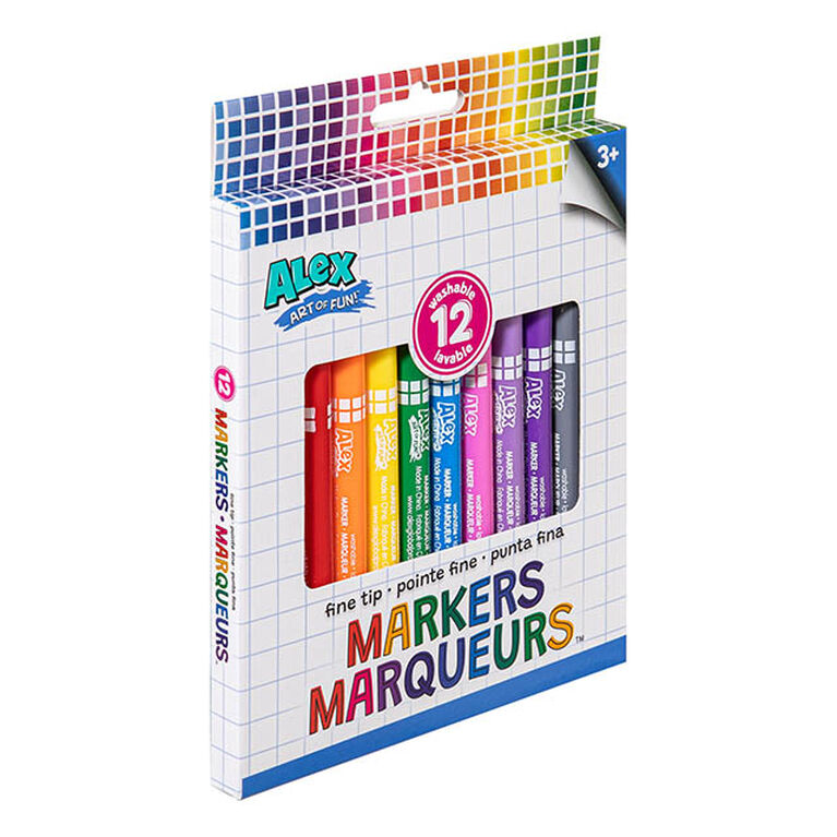 Alex 12 Washable Fine Tip Markers