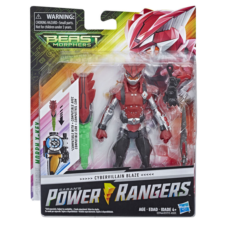 Power Rangers Beast Morphers - Figurine jouet de 15 cm Cybervillain Blaze.