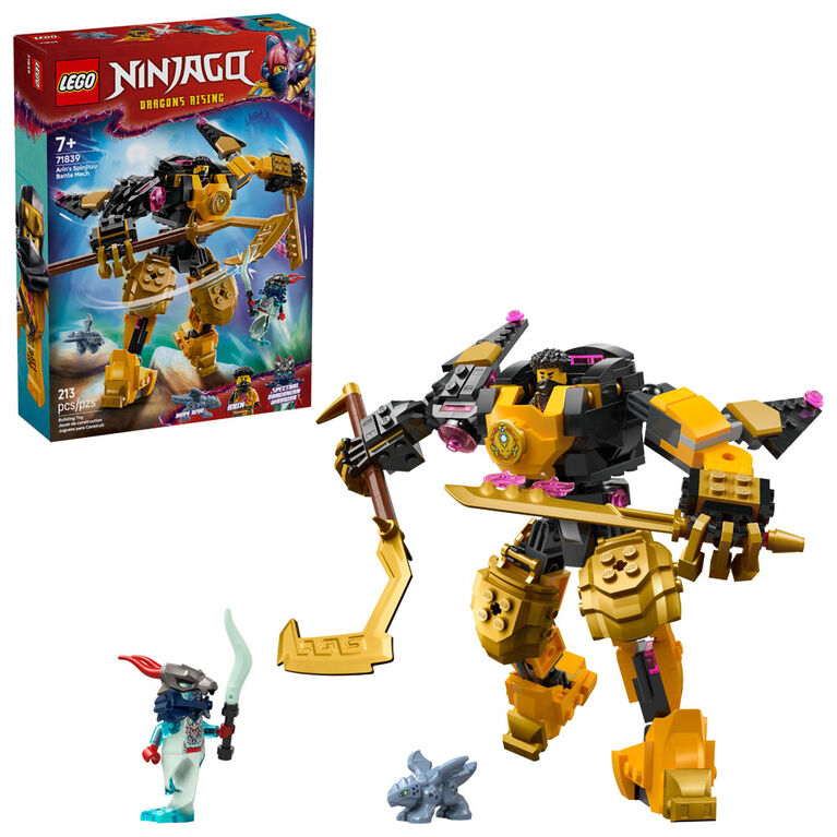 LEGO NINJAGO Le Robot de Combat Spinjitzu d'Arin avec 2 Figurines et un Mod&egrave;le de Dragon 71839