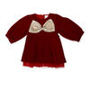 Baby Mode Signature Robe en velours rouge avec n&oelig;ud 2 ans